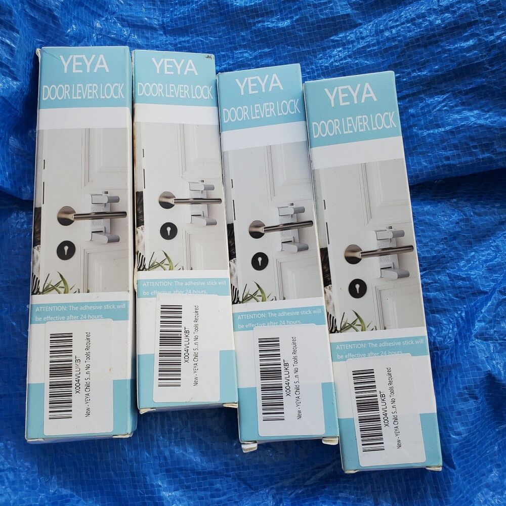 YEYA Child Safety Door Handle Lock, White, 1-PackLever Locks with 3M Adhesive,